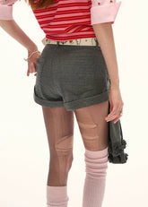 Gray Strap Shorts